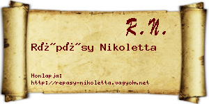Répásy Nikoletta névjegykártya