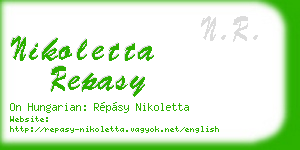 nikoletta repasy business card