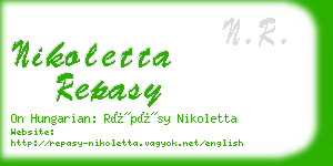 nikoletta repasy business card